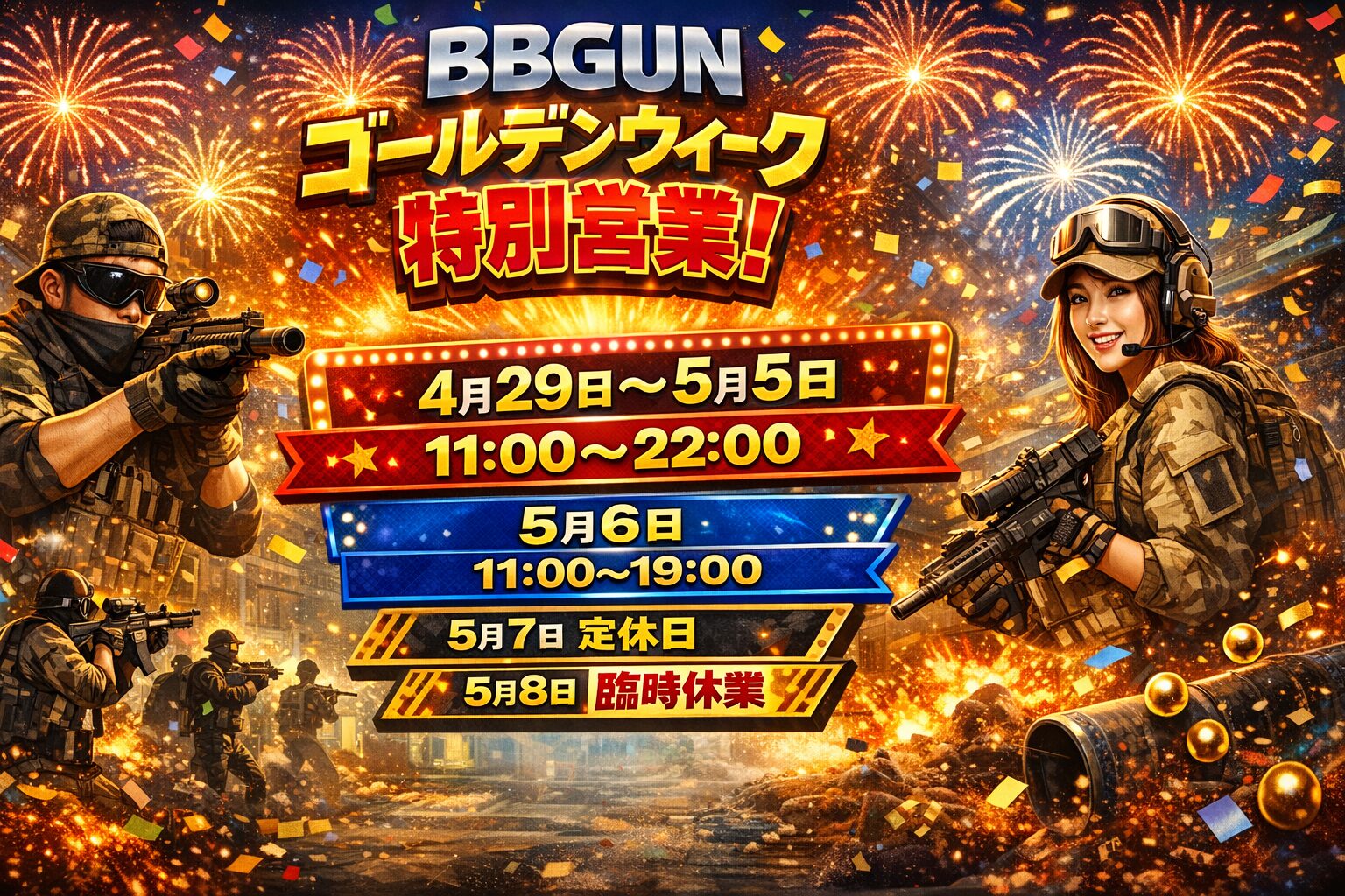 ゴールデンウイーク期間中の営業時間！